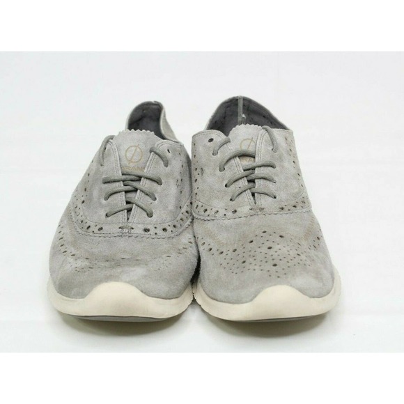 Cole Haan ZeroGrand Shoes Gray Suede Wingtip Oxford Sneakers Woman's Size 9 - Picture 5 of 8